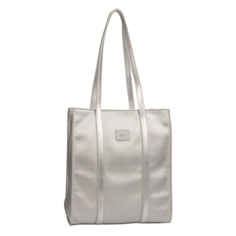Gabor bags Elfie Damen Shopper Umhängetasche Reißverschluss Mittelgroß Silber