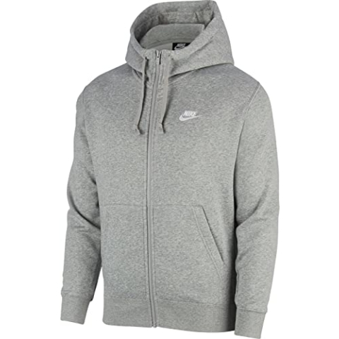 Nike Herren M Nsw Club Fz Bb Hoodie Und Rei verschluss Sweatshirt, Dk Grey Heather/Matte Silver/W, M EU