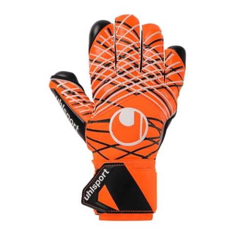 uhlsport Fußball Torwarthandschuhe Super Resist+ HN - Torwarthandschuhe für Kunstrasen und Hartplatz, Fluo orange/weiß/schwarz, 9.5
