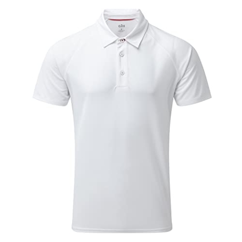 Gill Herren UV Tec Polo Top Weiß - Leichter UV-Sonnenschutz und SPF-Eigenschaften