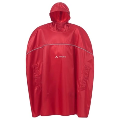 VAUDE Kids Grody Poncho II - Kinder Regenponcho für Rad & Wandern, Wasserdicht mit Handschlaufen, Rucksacktauglich, Reflektierend, Recyceltes Material - Made in Germany