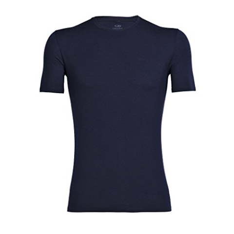 Icebreaker Herren Anatomica Crewe T-Shirt - Funktionsshirt Herren - Merinowolle Unterwäsche - Mitternachtsmarine, M