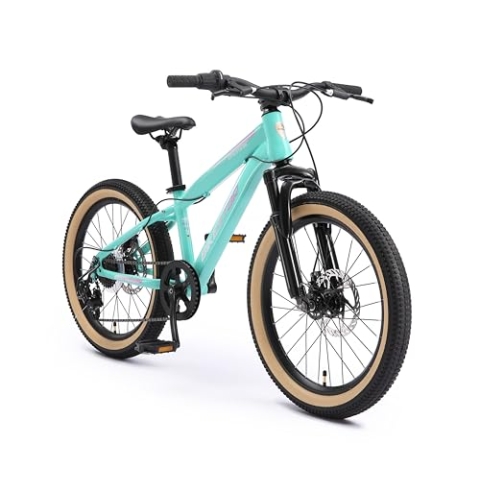 BIKESTAR Kinder Fahrrad Mountainbike 7 Gang Shimano, Scheibenbremse ab 6 Jahre | 20 Zoll Kinderrad MTB | Mint