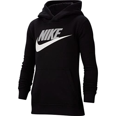 Nike Jungen Sportswear Club Fleece Pullover Hoodie, Black/Light Smoke Grey, S