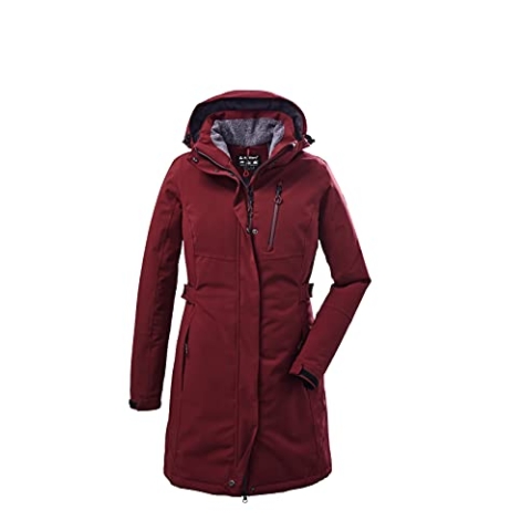 killtec Damen Funktionsparka/Parka mit abzippbarer Kapuze - KOW 165 WMN PRK, weinrot, 40, 37726-000