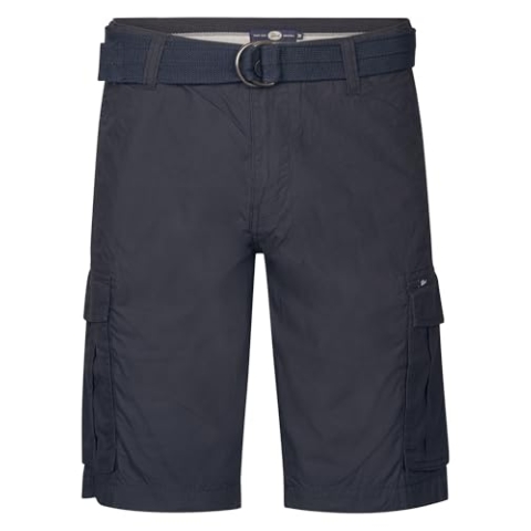 Petrol Industries Herren Cargo Shorts mit Gürtel - Herrenshorts - Kurze Hosen Baumwolle - Cargohose - Grau - XL