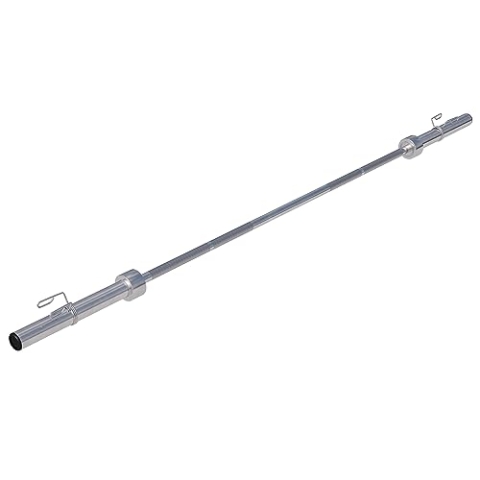 GORILLA SPORTS® Langhantelstange - 218cm / 220cm, Olympische, 50mm, bis 450 kg Belastbar, inkl. 2 Federverschlüssen, Gerändelt, Verchromt - Langhantel, Olympia Hantelstange, Langhantel-Stange