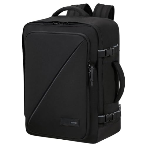 American Tourister Take2Cabin - Easyjet Kabinentasche 36 x 20 x 45 cm, 38 L, 0.70 kg, Handgepäck, Flugzeug Rucksack M Underseater, Schwarz (Black)