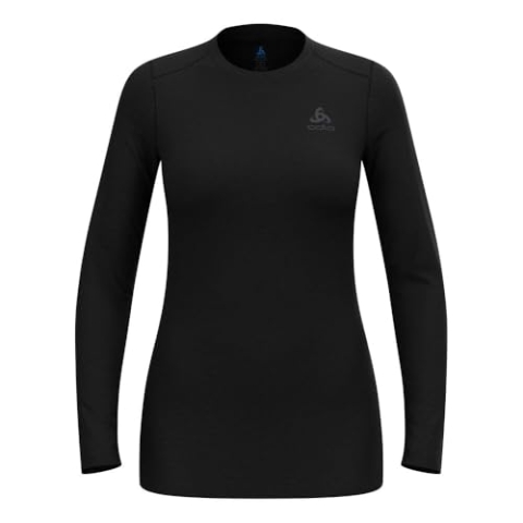 Odlo Damen Merino 160 Baselayer Crew Longsleeve Laufbekleidung Longsleeve Black - Schwarz M