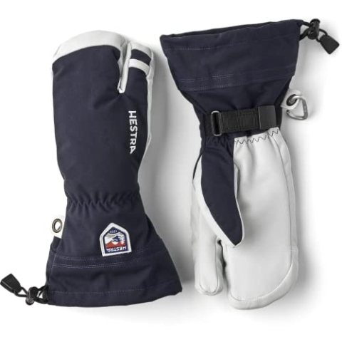 Hestra Army Heli 3-Finger-Skihandschuh für Herren, Leder S Navy