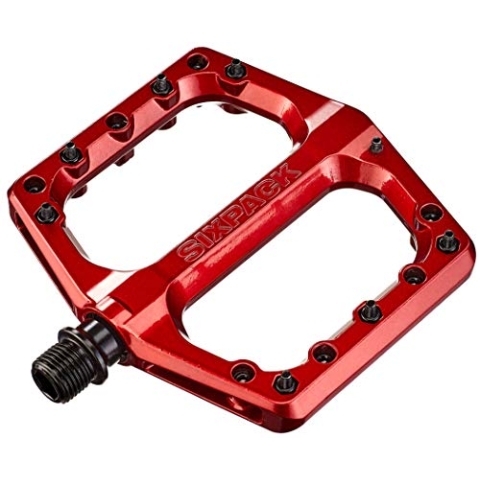 SixPack Racing Bedrohung Flache MTB-Pedale, Rot, Taille Unique