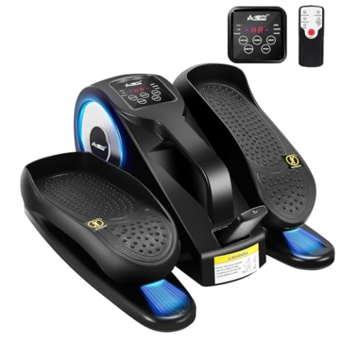 AOODIL Unter dem Schreibtisch Ellipsentrainer, Mini Stepper für Zuhause, Elektrischer Pedaltrainer im Sitzen mit Fernbedienung, Einstellbare Geschwindigkeiten Beintrainer für Senioren und Erwachsene