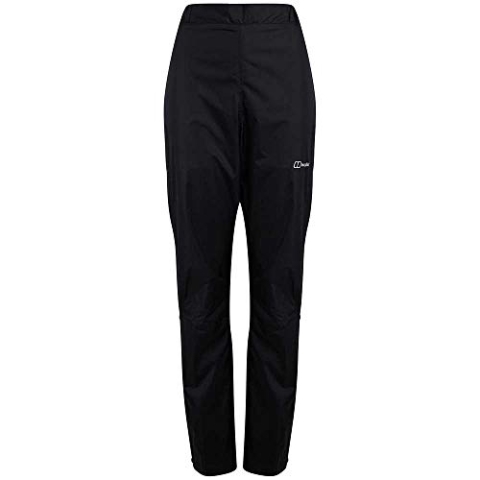 Berghaus Damen Deluge Wasserdicht Überhose, Langlebige, Bequeme Regenhose Hose, Schwarz 2.0, 40 EU Standard 31 Zoll EU