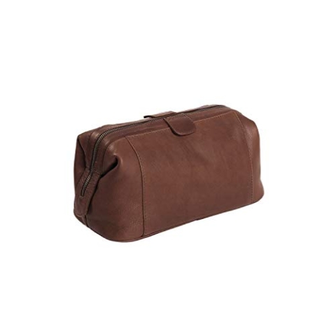 Chesterfield Brand The Kulturbeutel Vince Leder für Damen und Herren | Reise Waschen Rasieren Kosmetik Tasche Badezimmer Toilettenartikel Großer Organizer Make-up, Braun, Large