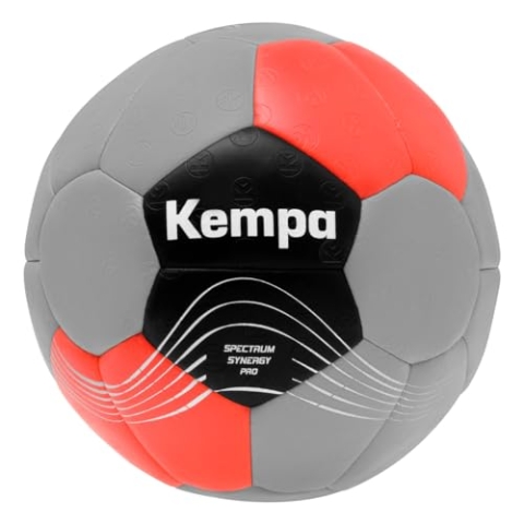 Kempa Erwachsene Spectrum Synergy Pro Handballball, gris Froid/Rouge Chaud, 3