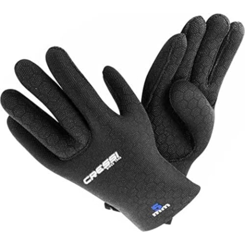 Cressi Neoprenhandschuhe High Stretch, Schwarz/Logo Rot, S