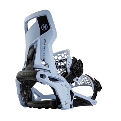 Nidecker Supermatic Snowboard – Universelle, doppelt einsteckbare automatische Bindung – Komfortabel und zuverlässig wie eine Klassische Zwei-Riemen-Bindung - Cannon Blue