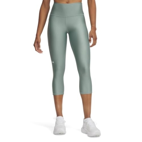 Under Armour Damen Women's UA Tech Capris Hose, Silica Green/White, XL