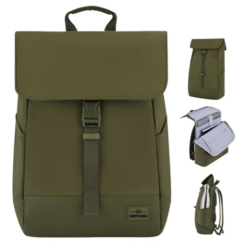 Johnny Urban Laptop Rucksack Damen & Herren & Herren Grün - Mika - Moderner Notebook Backpack für Schule, Uni, Fahrrad - 14L - Stylischer Backpack - Wasserabweisend