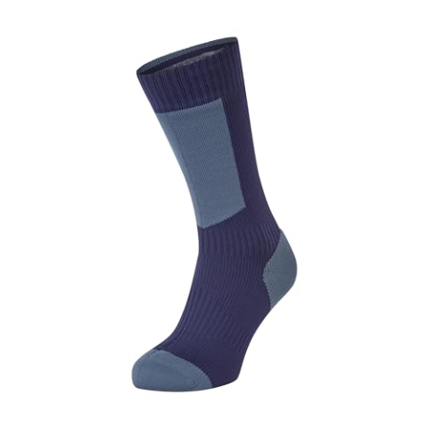 SEALSKINZ Unisex Kaltes Wetter Wasserdichte Socken mit Hydrostop – Mittellang, Blau/Rot, S