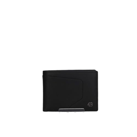 PIQUADRO Herren Geldbörse mit Geldbörse aus PU257AOR Leder, Schwarz, 13X9,5X2, Zeitgenössisch