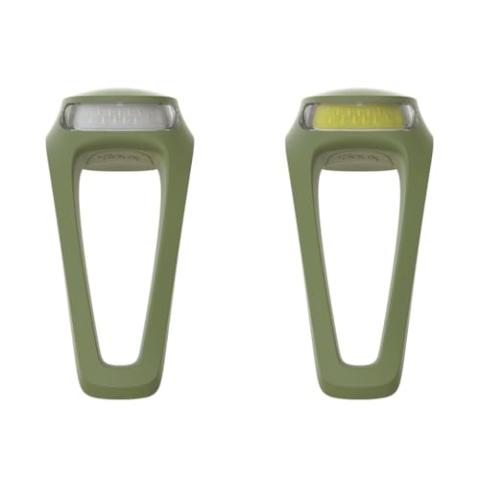 Knog Frog V3 Wiederaufladbare Armee-Jacke, Grün, Doppelpack Fahrradlicht, Einheitsgröße