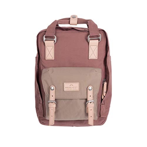 Doughnut MACAROON Rucksack Unisex 16L mit Laptopfach I Studenten-Rucksack funktionell & handgefertigt I ideal als Reise-Rucksack oder leichter City-Rucksack I Daypack (M, Kastanie X Mandel)