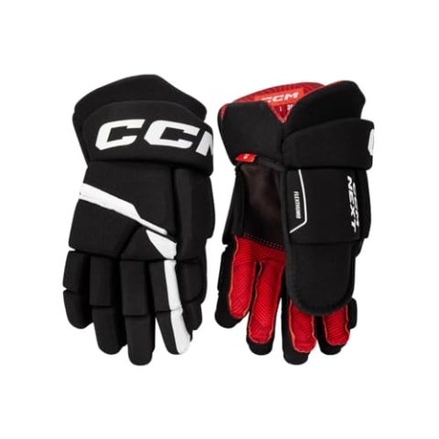 CCM Next Eishockey Handschuhe Senior (Schwarz/Weiß, Größe: 14)