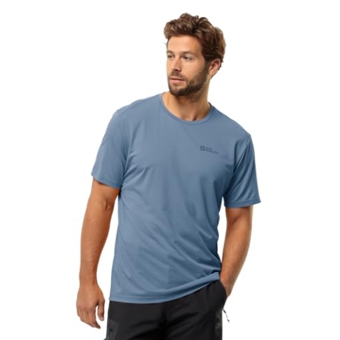 Jack Wolfskin Herren DELGAMI S/S M T-Shirt, Elemental Blue, L