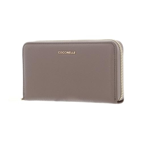 Coccinelle Metallic Soft Wallet Grained Leather Warm Taupe
