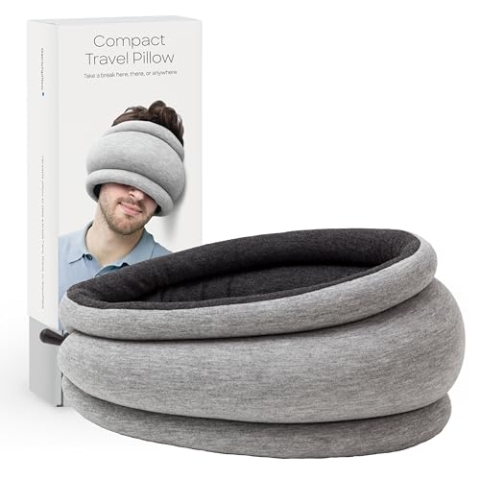 Ostrichpillow Light - Reisekissen & Power-Nap-Kissen - Premium-Komfort & Leichtigkeit, Anpassbar an Ihren Kopf, Klein & Vielseitig, Wende-Design, Leicht zu reinigen
