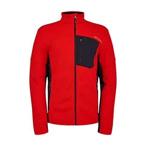 Spyder Herren Bandit Midlayer Jacke mit durchgehendem Reißverschluss Fleecejacke, Volcano Schwarz, XX-Large
