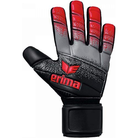 ERIMA Erwachsene Torwarthandschuhe SKINATOR Hardground NF, rot/schwarz/grau, 6, 5, 7221906