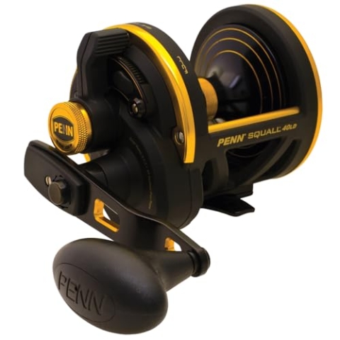 Penn Squall Lever Drag Reel 40 - Rechtshand Multirolle zum Süßwasserangeln & Salzwasserangeln, Multirolle zum Pilken
