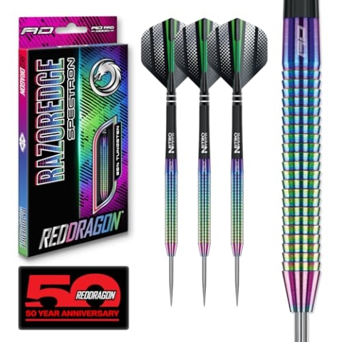 RED DRAGON Razor Edge Spectron 20 Gramm Dartpfeile Tungsten Profi Steel Darts mit Flights und Schäfte