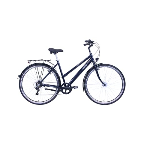 HAWK Citytrek Easy Blue Lady Damenfahrrad 28 Zoll (46 cm) I Leichtes Stadtfahrrad I Damen Fahrrad mit 7-Gang Kettenschaltung & Nabendynamo
