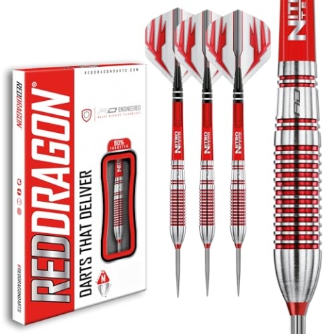 RED DRAGON Reflex 24g - Tungsten Darts mit Flights und Schäfte (Steel Dartpfeile)