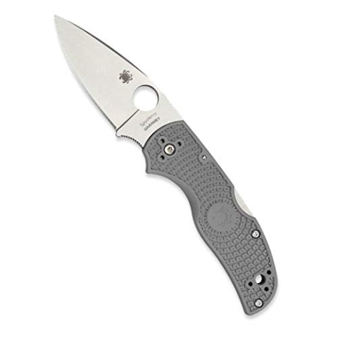Spyderco Unisex Erwachsene, Messerschutz, Native 5 Lockback Maxamet, Klinge: 7.6 cm, Rot, Scheide, Messer Etui, Tasche, Taschenclip, Satin Finish Schließendes, grau, normal