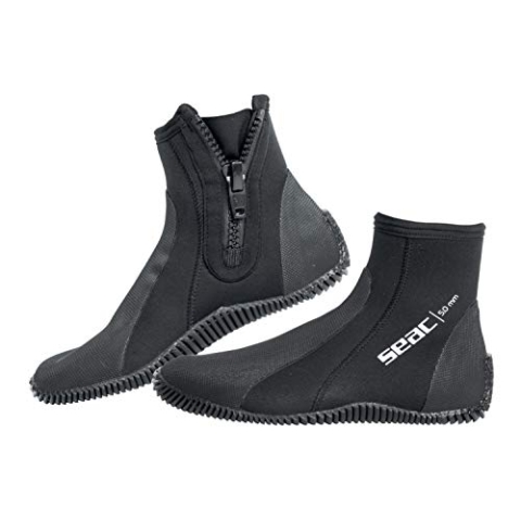 SEAC Regular 5 mm Premium Neopren-Nassanzug Stiefel mit rutschfreier Sohle und Seitenreißverschluss