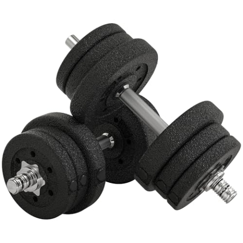 HOMCOM Kurzhantel Set 25KG Hantelset mit Hantelscheiben für Zuhause Büro Fitnessstudio Stahl Kunstleder Schwarz Krafttraining