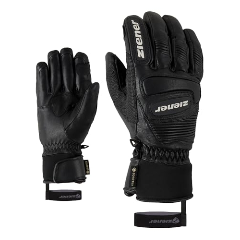 Ziener Erwachsene Guard GTX Grip PR Ski-Handschuhe/Wintersport | Wasserdicht, Atmungsaktiv, Gore-tex, Primaloft, Leder, Rennlauf, schwarz (black), 7.5