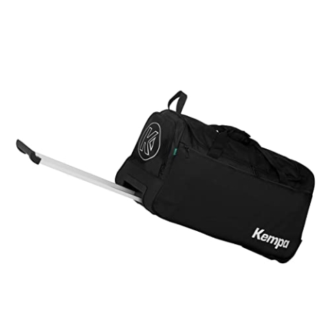 Kempa Trolley - Sporttasche mit Rollen - Trolley mit Griff Handball Fitness Sport, schwarz - 60 Liter