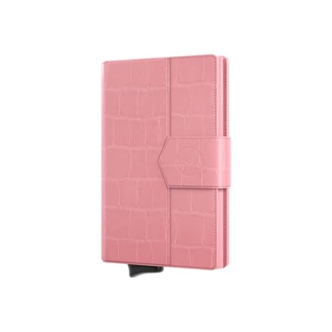 Kartenetui mit Magnetischer Verschluss - Prowallet Plus Croco - Slim Wallet 8 Karten - Münzfach und Scheinfach - RFID Schutz - Portemonnaie - Kreditkartenetui Geldbeutel - Damen - Geldbörse