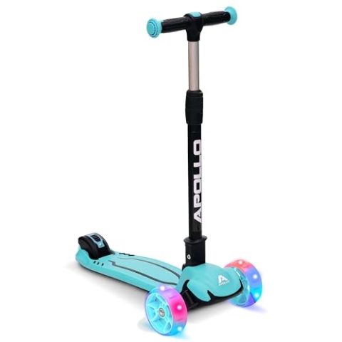 Apollo KidsPro 4 Kinderroller | klappbarer Kinder Scooter, höhenverstellbarer Dreiradscooter | Roller Kinder 3 Jahre Altersempfehlung | Kinderroller 3 Räder mit LED Rollen | Scooter Kinder-gerecht