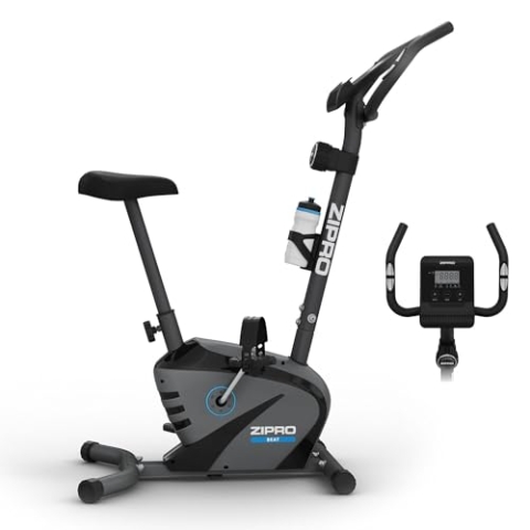Zipro Heimtrainer Fahrrad Beat, Ergometer Fitnessbikes, Magnetisches Fahrradtrainer, Ergometer Fahrrad bis 120kg, Indoor Bike, Trainingsfahrrad für zuhause, Fahrradergometer Batteriebetrieben