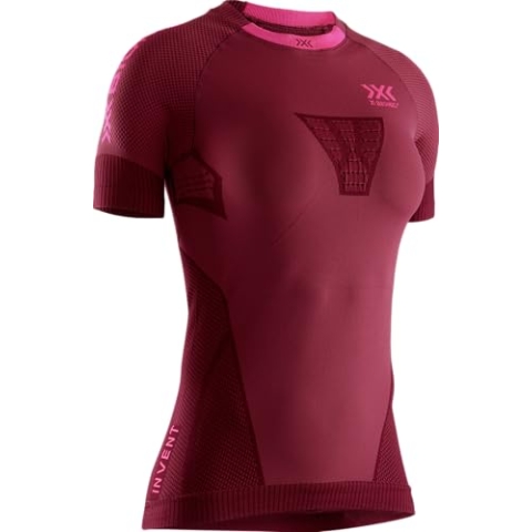 X-Bionic Short Sleeve Women Invent Run Speed Shirt, namid red/Neon flamigo, M