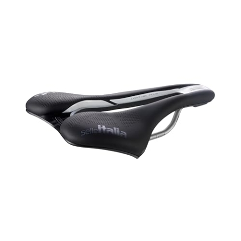 Selle Italia SLR Boost ENDURANCE TI 316 Superflow - Rennradsattel, Gravel, Reisefahrradsattel, bequem, mit Gel und Superflow-Loch, TI 316-Rahmen – Größe S3, Schwarz