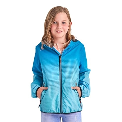 Killtec Mädchen Lyse GRLS JCKT A Funktionsjacke/Regenjacke mit Kapuze, packbar, türkis, 128