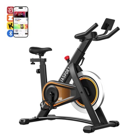 JASPORT A3 Ergometer Heimtrainer Fahrrad-Trainingsgerät für das Ausdauertraining, geräuschloses Indoor-Cycling-Bike, mit Tablethalterung und bequemer Sitzpolster, ideal für das Training in Wohnungen