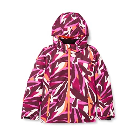 CMP - Kinder-Skijacke aus Twill mit abnehmbarer Kapuze, Sangria-Flamingo Fluo, 176